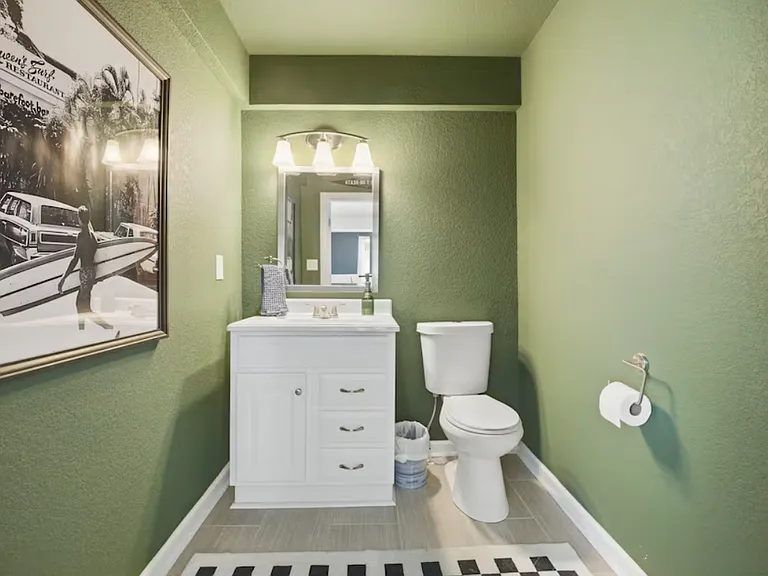 Spacious half bath on first floor.