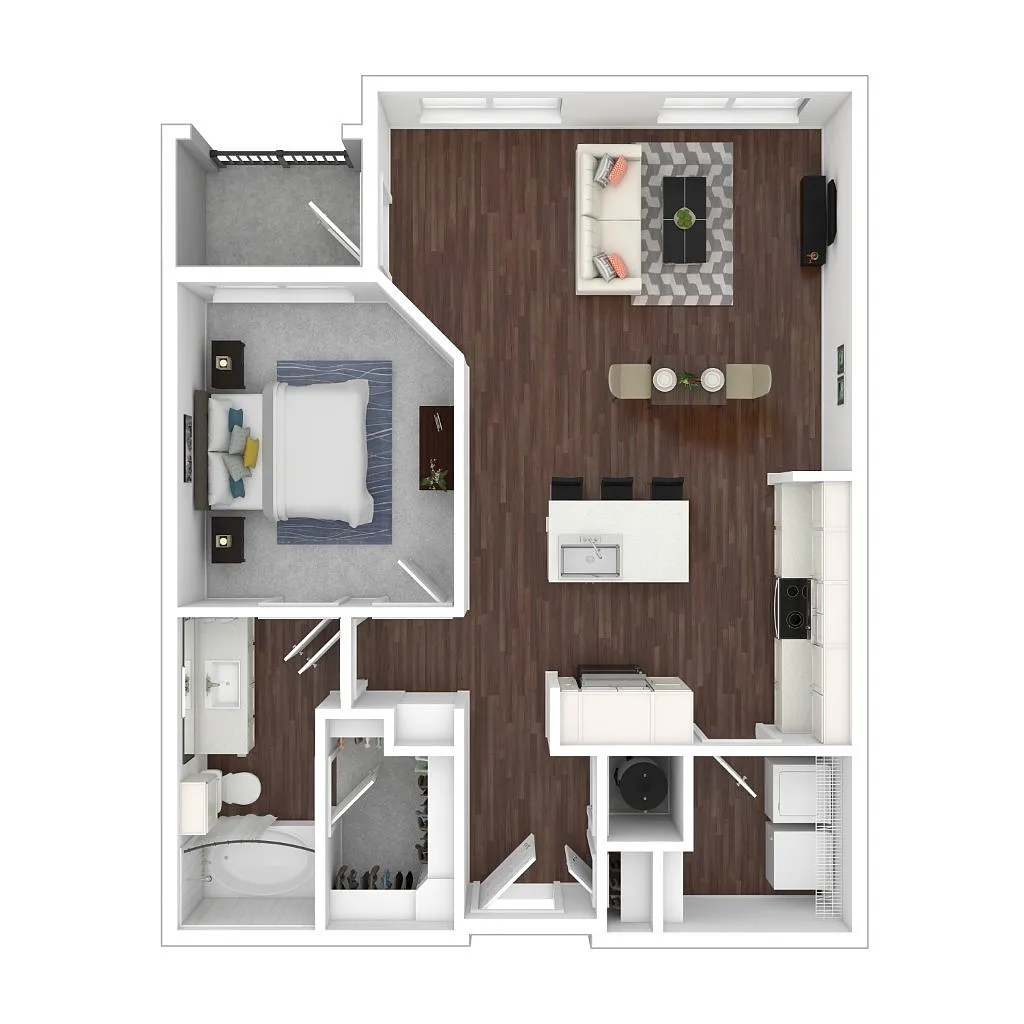 Floor plan One Bed One Bath A9.1