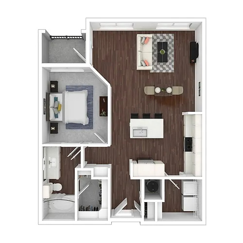 Floor plan One Bed One Bath A9.1