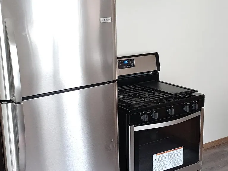 Kitchen stainless steel appliances gas stove