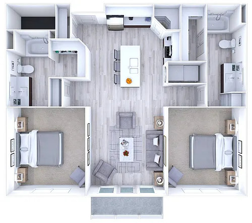 Floor plan The Harbor - 2x2
