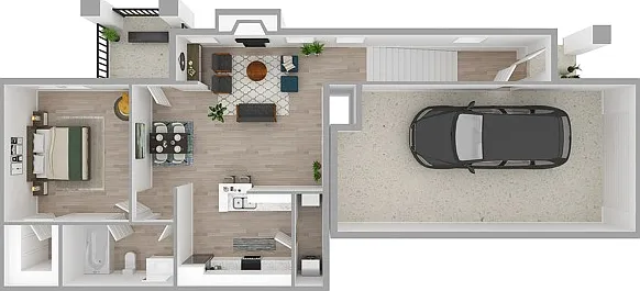 1 Bedroom | 1 Bath | 692 SF | Attached Garage 1 Bedroom | 1 Bath | 692 SF | Attached Garage