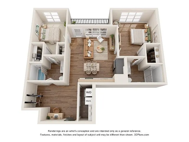 Floor plan 2 Bed - D10