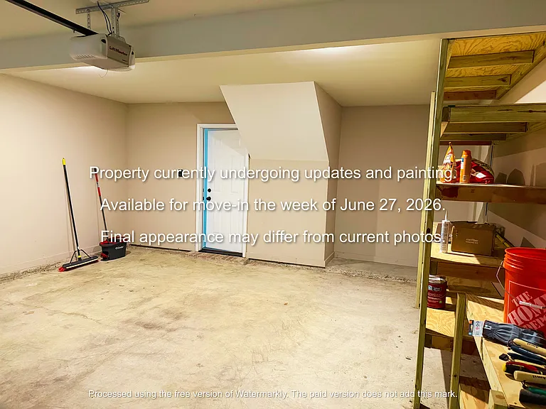 Garage. Shelves not included