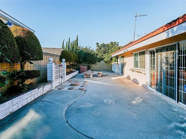Backyard patio area