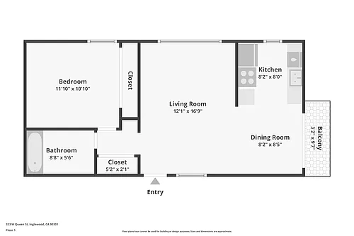 Floor plan 1BD1BA