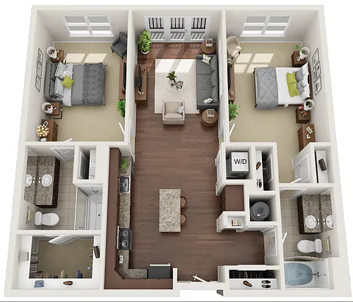 Floor plan Two Bedroom (B1)