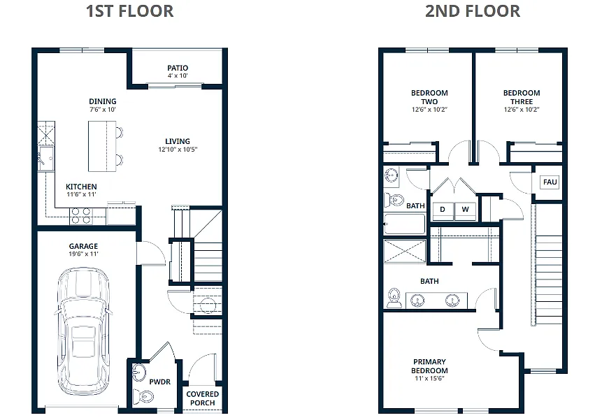 Floor plan 3 Bedroom 2.5 Bath