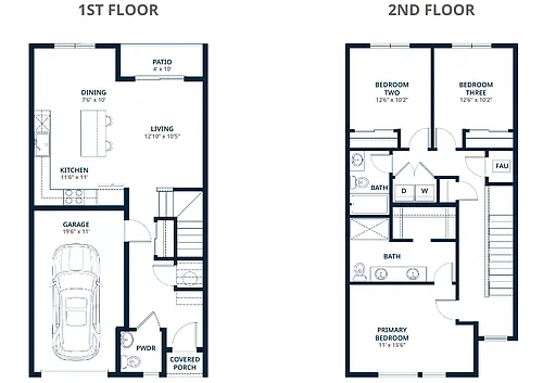 Floor plan 3 Bedroom 2.5 Bath