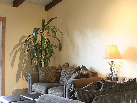 Vaulted beamed ceiling with painted sky