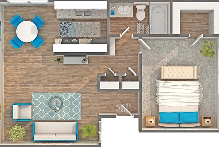 Hoffman | 1-Bedroom Floorplan Hoffman | 1-Bedroom Floorplan