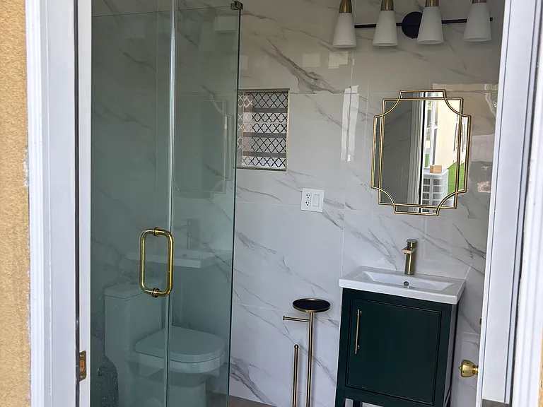 Brand new bathroom with shower