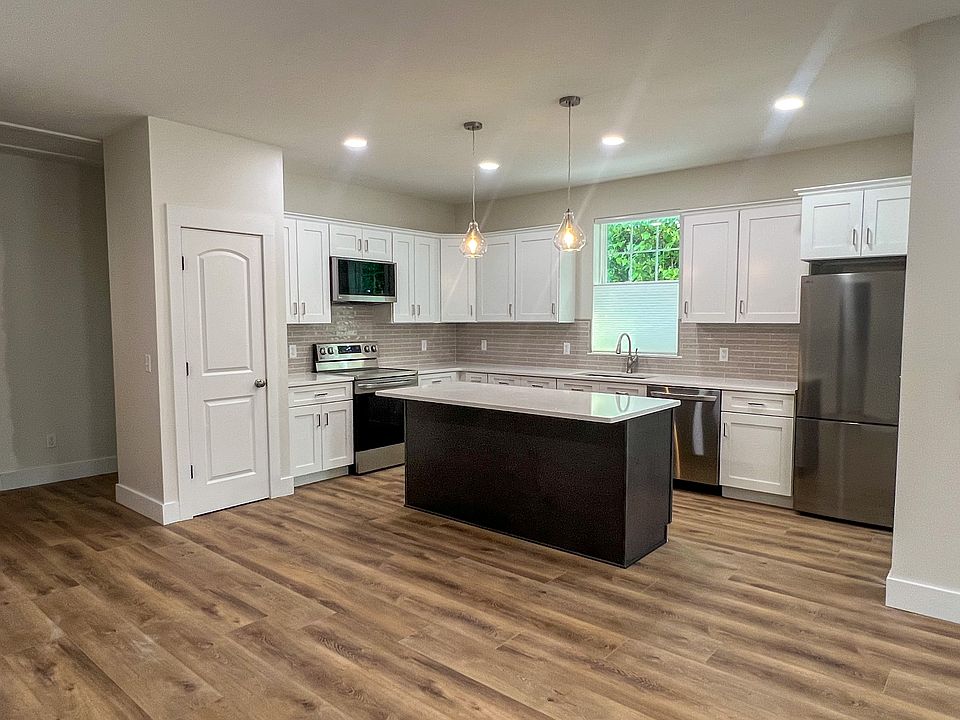 View of kitchen from living room