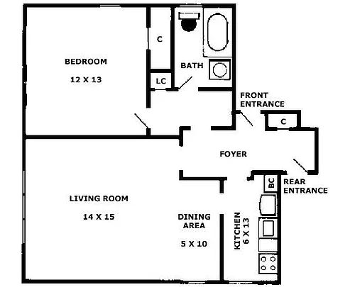 Floor plan 710 sqft