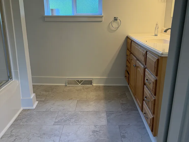 New Luxury Vinyl Plank in Bathroom