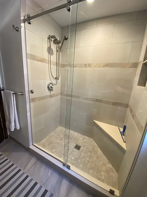 Totally remodeled master bathroom with walk-in shower