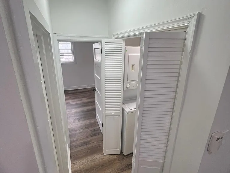 closet space with washer and dryer