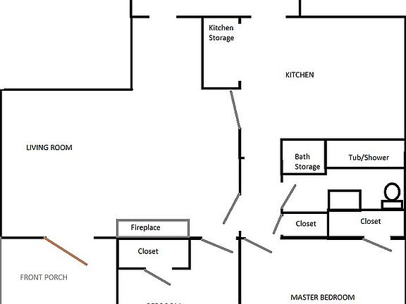 Not to scale. Rough layout.