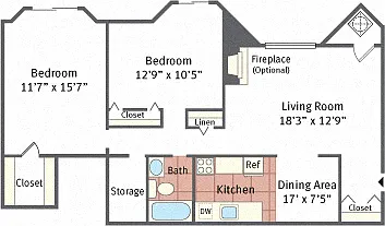 Floor plan Two Bedroom