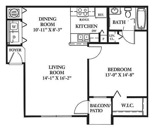 Floor plan 1 Bedroom 1 Bath