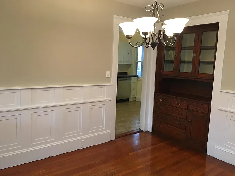 Dining room with original built in china cabinet