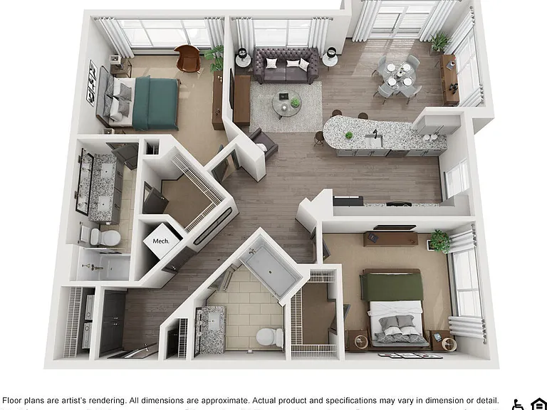 2ER floor plan The Mint 425
