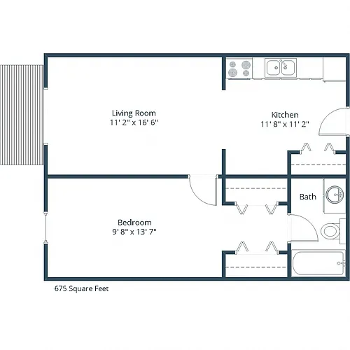 Floor plan One Bedroom 11A