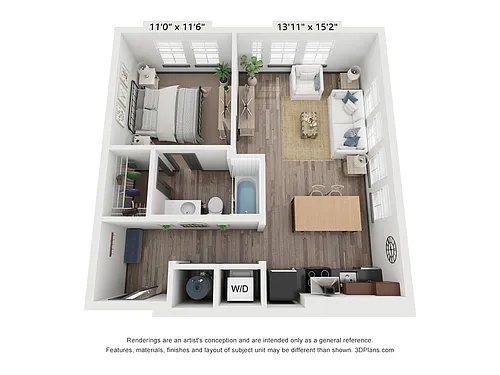 Floor plan 1X1 A