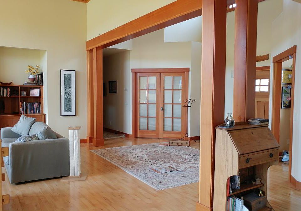 partial foyer view and french doors to office