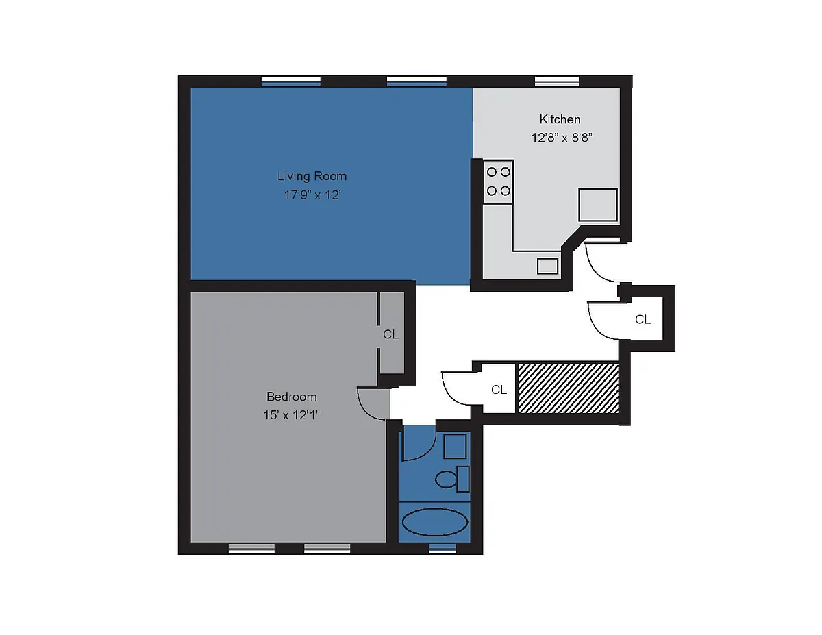 Floor plan The Abington One Bedroom