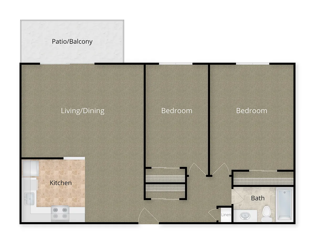 Floor plan 2 Bed x 1 Bath - 9