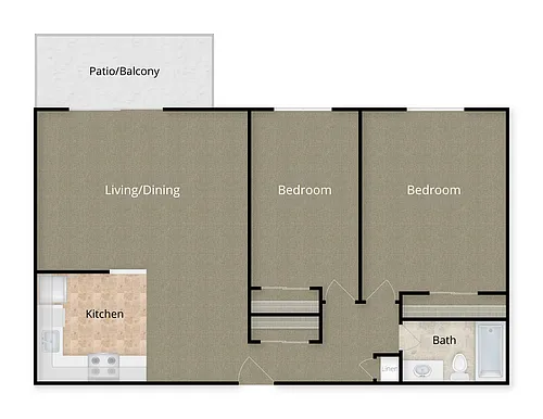Floor plan 2 Bed x 1 Bath - 9
