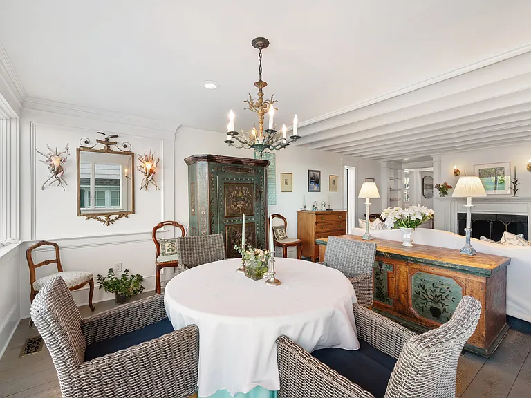LR with dining area and fireplace