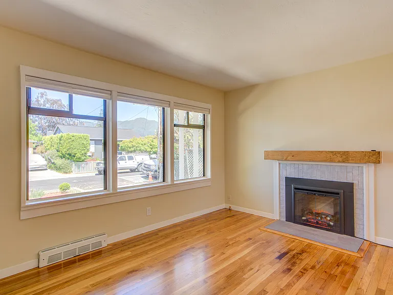 Electric, heating fireplace and clear view of Mt. Tam
