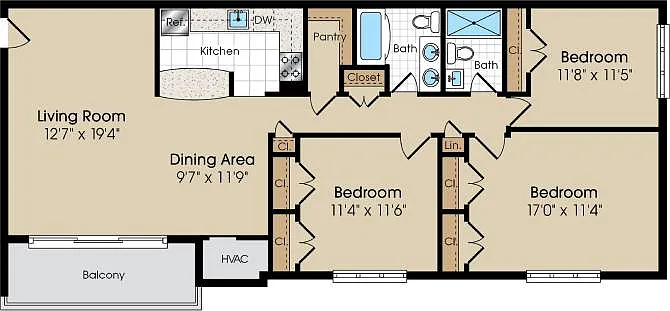 Floor plan Model 3A