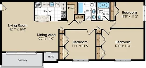 Floor plan Model 3B