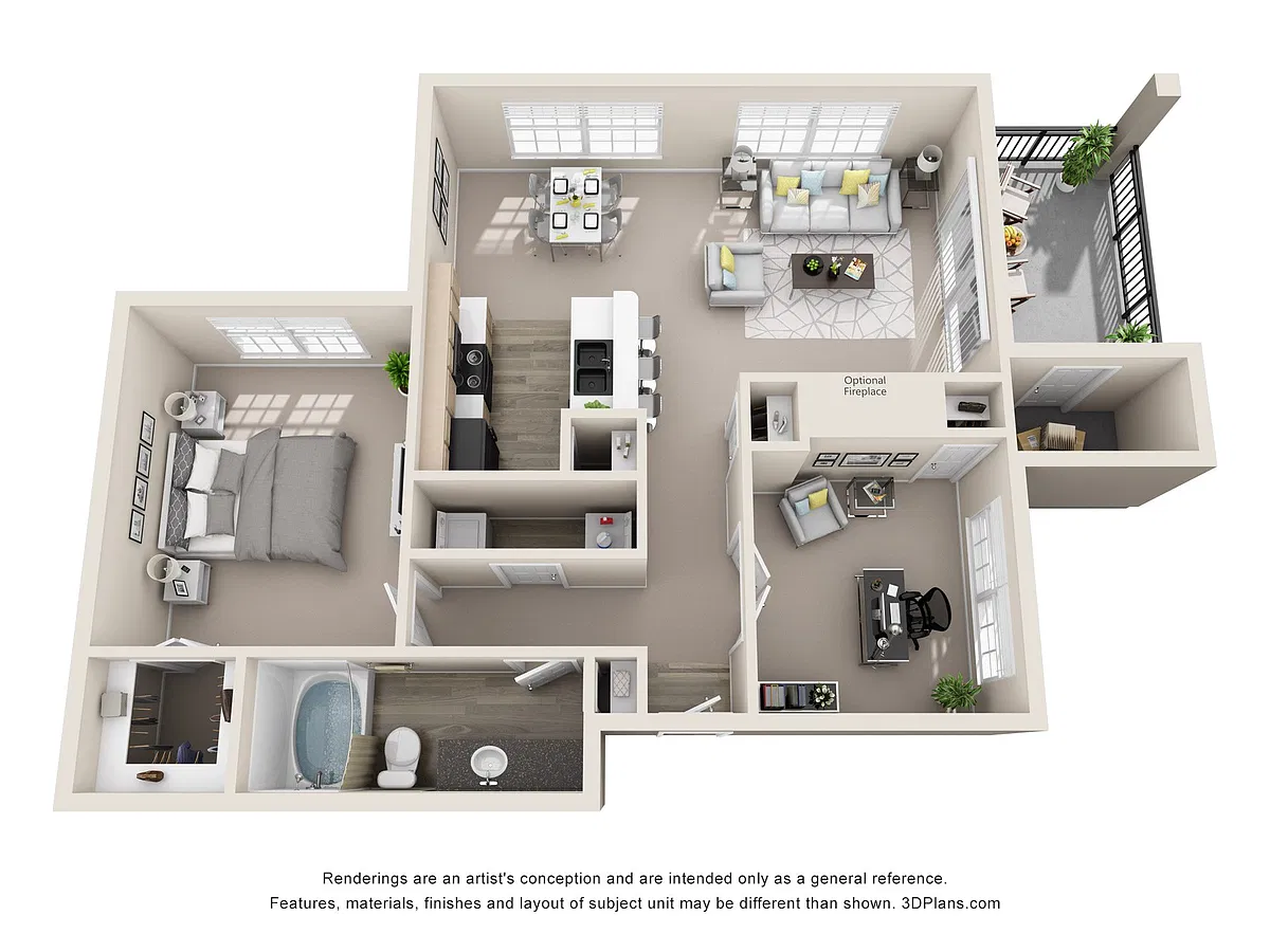 Floor plan A4, The Michelson (w/ Study)