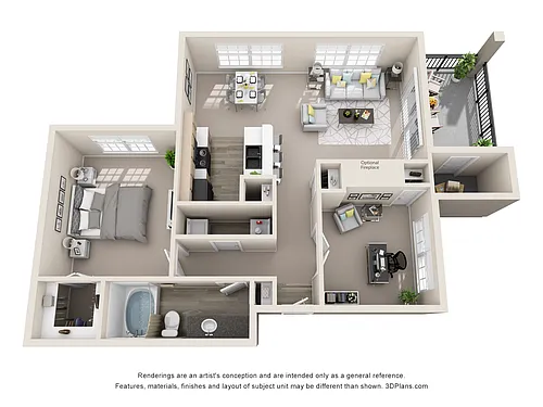 Floor plan A4, The Michelson (w/ Study)