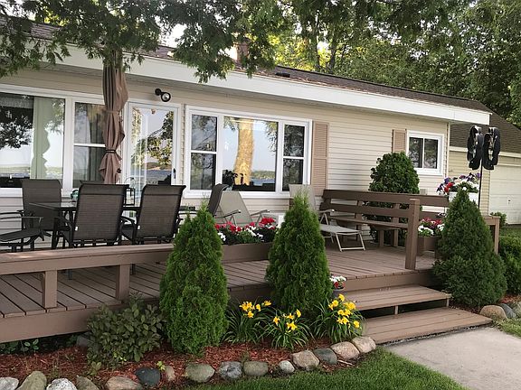 Large lakeside deck.