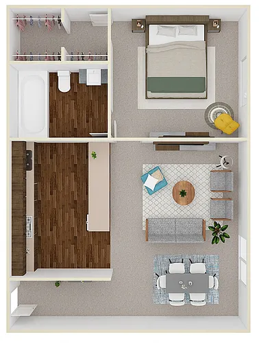 Floor plan 1 Bed 1 Bath