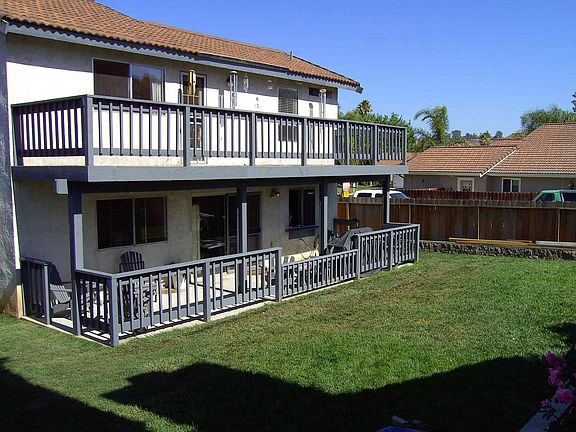 backyard with 33' deck and patio