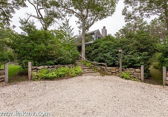 Parking court and stairway to front door