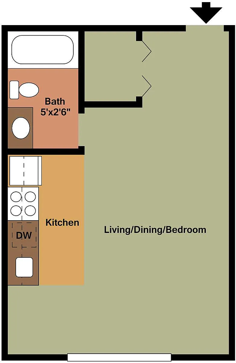 Floor plan Studio Efficiency