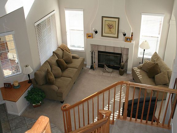 Living room with fireplace