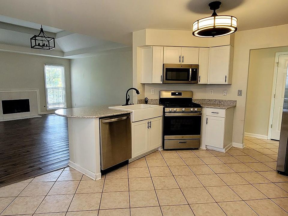 kitchen opens to family room