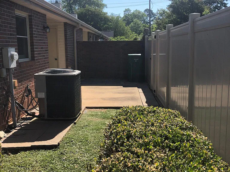 Backyard with a 6 ft privacy fence