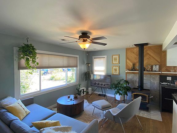 Living Room with wood burning stove