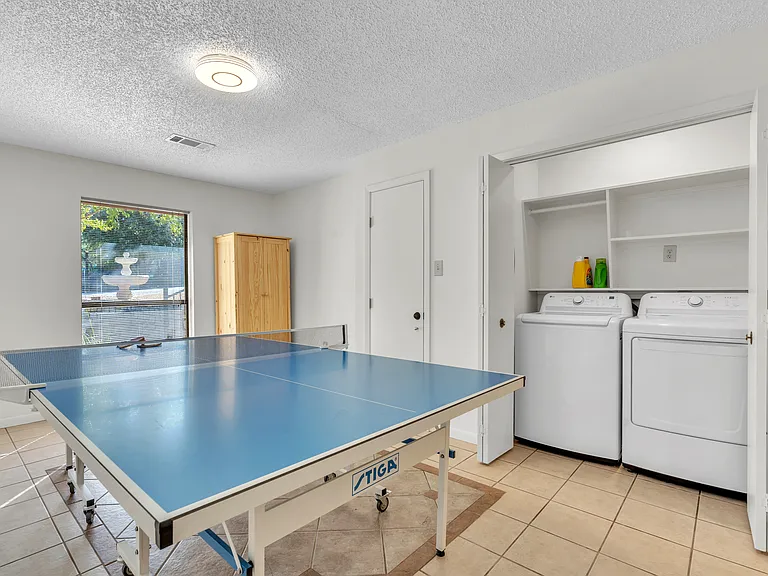 Ping Pong Table and Laundry In Unit
