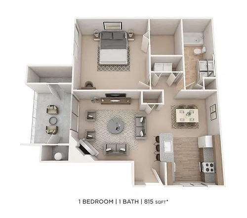 Floor plan One Bedroom - 815 sqft
