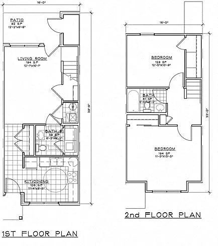 Floor plan 2 Bedroom TH